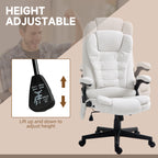 HOMCOM 6 Point Vibrating Massage Office Chair with Heat, Linen High Back Executive Office Chair with Reclining Backrest, Padd