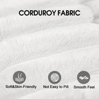 71' 3Setaser Sofa,Corduroy Fabric,Deep Seat Couches,Comfy Loveseat Sofa,No Assembly,1pcs for Living room, Bedroom,Conference room ,Apartment,White - Grand Goldman Shop