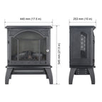 Classical Free-Standing 3D Flame Electric Infrared Quartz Fireplace Stove with Remote Control in Antique Black - Grand Goldman Shop