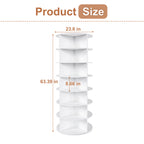 Rotating Shoe Rack Tower, 7-Tier Spinning Storage Rack, Free Standing 360° Revolving Organizer in White with Durable PVC Construction - Grand Goldman Shop