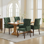 Upholstered Chenille Fabric Accent Dining Chair, Curved Solid Wood Legs, Elegant Tufted Club Dining Room Kitchen Room Arm Dining Chair, Single Pack,Olive Green,SW1895OL - Grand Goldman Shop