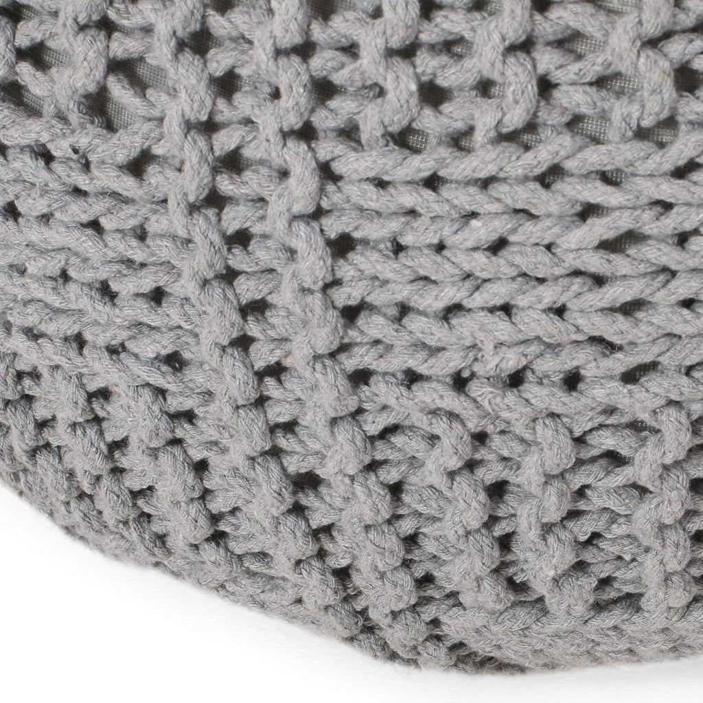 Yuny Knitted Cotton 20 x 20 Round Pouf - Grand Goldman Shop