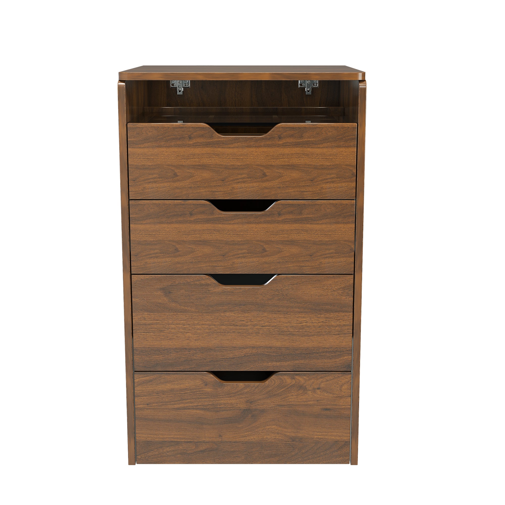 3-in-1 Vanity Desk with Lighted Mirror & Stool, Flip Top Makeup Dressing Table in Walnut Finish, Compact Storage for Bedroom or Bathroom - Grand Goldman Shop