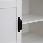 Tall Bedroom Armoire Wardrobe Closet Clothing Storage Cabinet with Hanging Rod Barn Door Drawers Open Shelves - Grand Goldman Shop