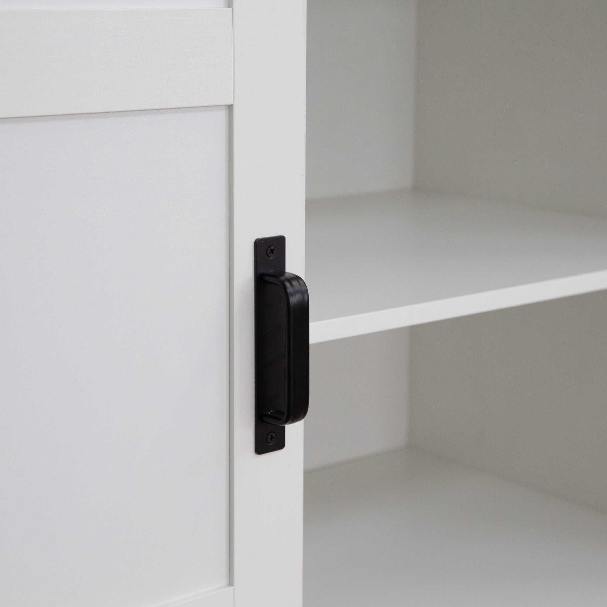 Tall Bedroom Armoire Wardrobe Closet Clothing Storage Cabinet with Hanging Rod Barn Door Drawers Open Shelves - Grand Goldman Shop