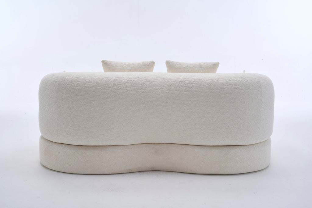 2-in-1 Foldable Sofa Bed,70 Inch Folding Boneless Couch Convertible Compressed Sleeper Sofabed, 4 Pillows for Living Room Apartment, Milk White - Grand Goldman Shop