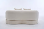 2-in-1 Foldable Sofa Bed,70 Inch Folding Boneless Couch Convertible Compressed Sleeper Sofabed, 4 Pillows for Living Room Apartment, Milk White - Grand Goldman Shop