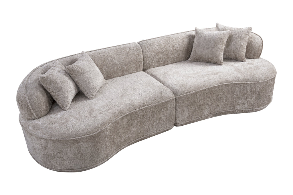 Modern Curved L-Shape Luxury Sectional Oversized Sofa: Minimalist Design, Comfy Sleeper Couch for Living Room, Apartment & Reception Spaces,No Assembly Required - Grand Goldman Shop