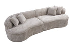 Modern Curved L-Shape Luxury Sectional Oversized Sofa: Minimalist Design, Comfy Sleeper Couch for Living Room, Apartment & Reception Spaces,No Assembly Required - Grand Goldman Shop