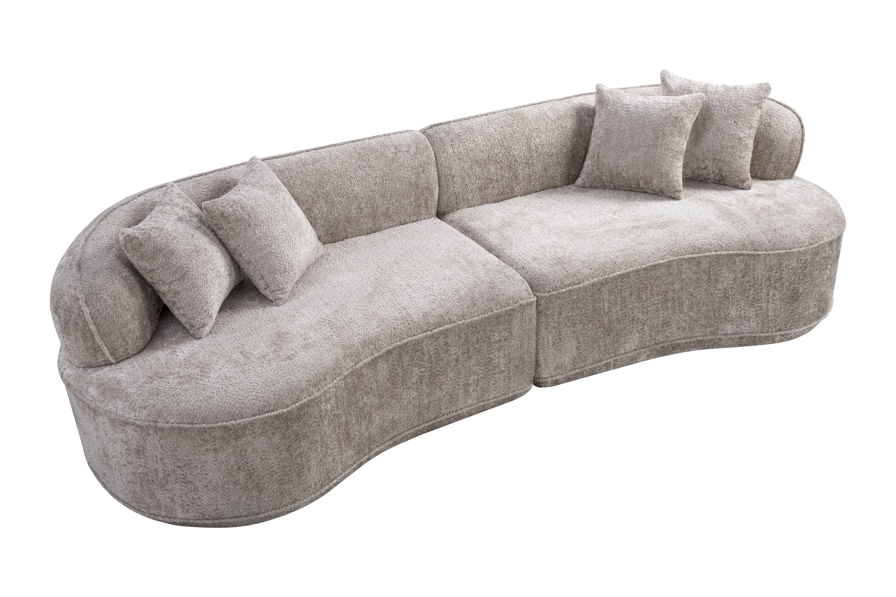 Modern Curved L-Shape Luxury Sectional Oversized Sofa: Minimalist Design, Comfy Sleeper Couch for Living Room, Apartment & Reception Spaces,No Assembly Required - Grand Goldman Shop