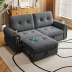 It is a multi-functional sofa, a 77-inch convertible sofa bed, and a 2-in-1 piece suitable for both sitting and lying down. Made of  Chenille fabric, it is suitable for living rooms, bedrooms - Grand Goldman Shop