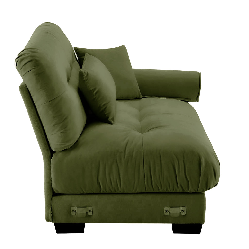 Milano Sofa RSF W/3 pillows - Olive green - Grand Goldman Shop