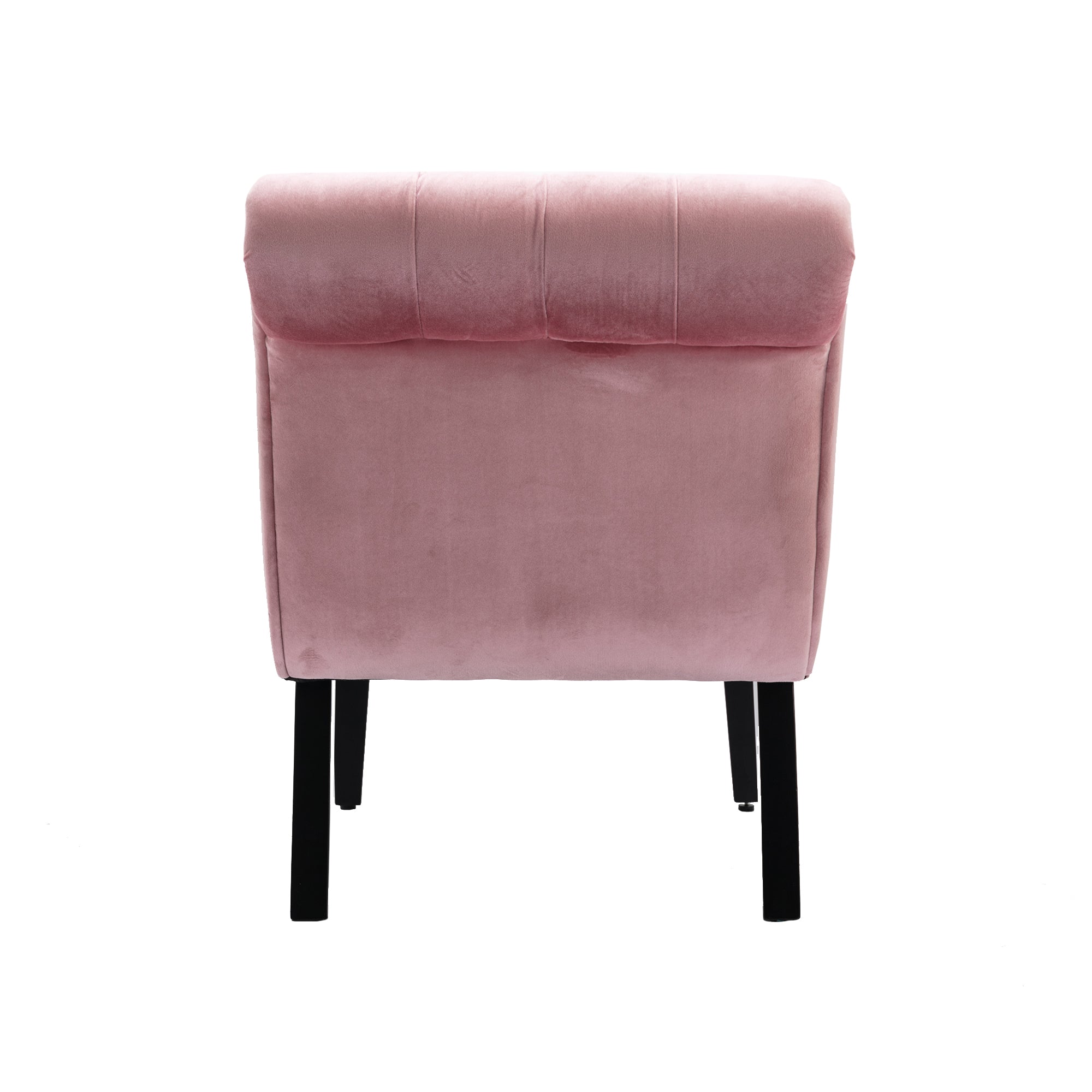 COOLMORE Modern Velvet Armless Accent Living Room Chair / Leisure Chair,Upholstered Fabric Button Comfortable Chair with Wooden Legs for Bedroom, Living Room, Office (Pink Velvet) - Grand Goldman Shop