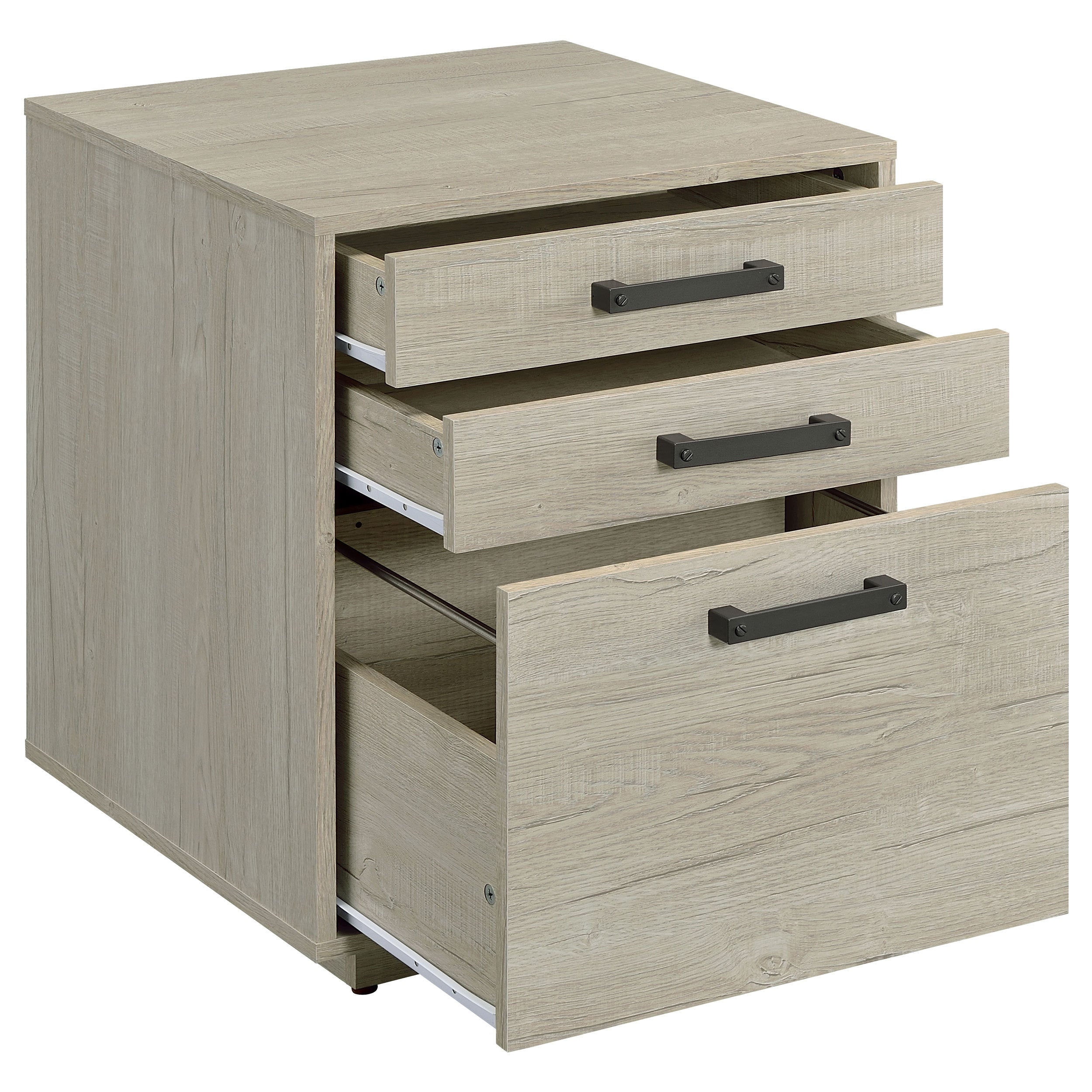 Loomis Whitewashed Grey 3-Drawer Home Office File Cabinet in White+Gray with MDF Construction, 19.75 x 19.75 x 25 inches | Pr
