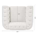 Modern Teddy Velvet 1 Seater Sofa for Living Room, White, Acrylic Legs, 38.98'W x 32.09'D x 28.35'H - Grand Goldman Shop