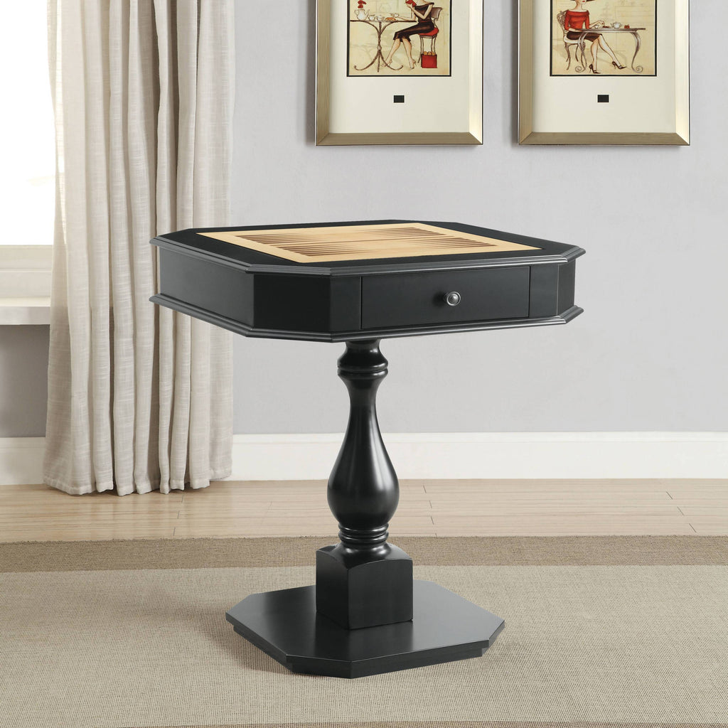 Bishop Black Finish Game Table (Game Board reversible, Chess Figure not included) | Premium Home Decor - Grand Goldman