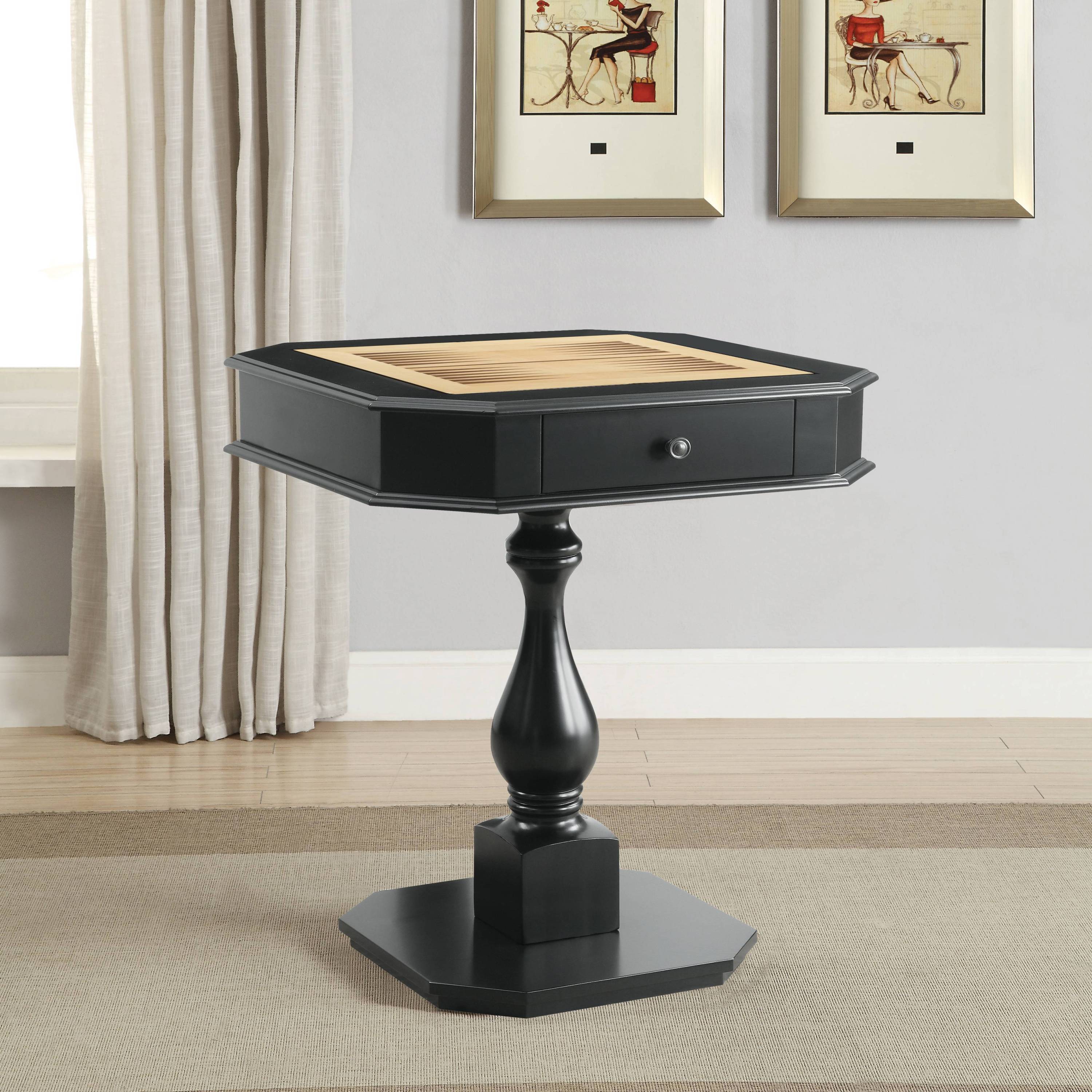 Bishop Black Finish Game Table (Game Board reversible, Chess Figure not included) | Premium Home Decor - Grand Goldman