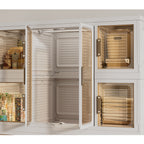 Portable Wardrobe Closet Storage Organizer for Clothes with Magnetic Doors, 12 Cubes & 2 Hanging Rods, White - Grand Goldman Shop