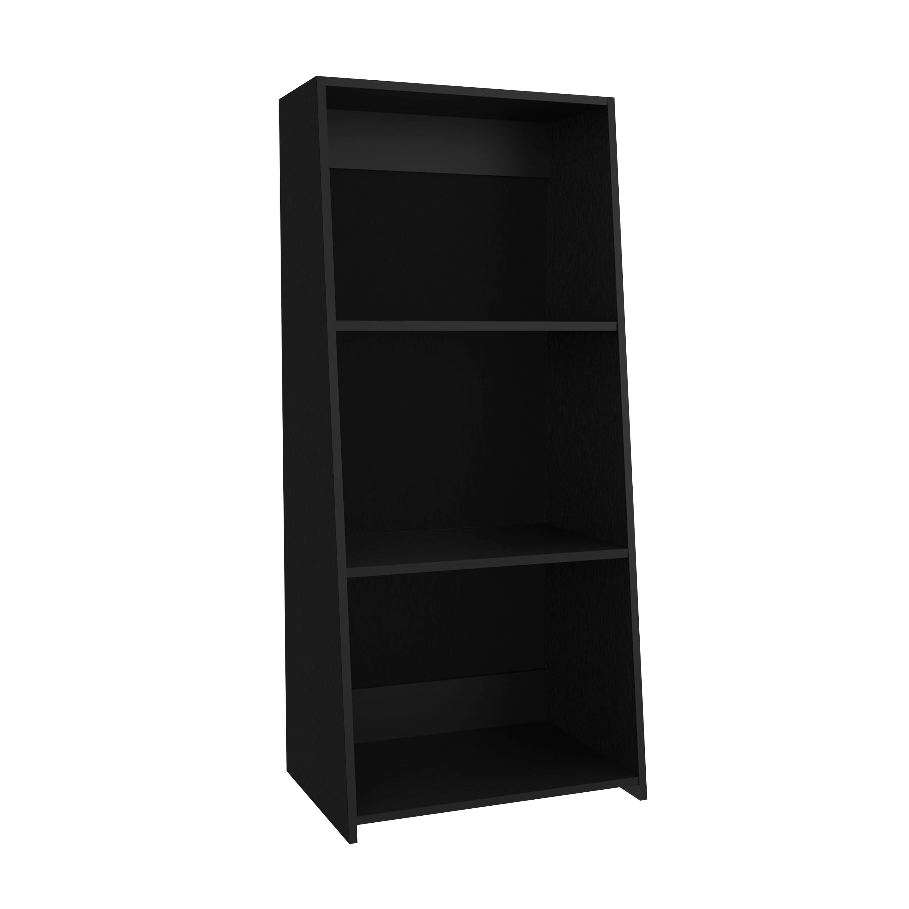 Note 47' Tall Three-Tier Ladder Bookcase Black | Premium Home Decor - Grand Goldman