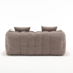 Cozy Beanbag Chair with High Resilience Foam Core for Two  -Brown Chenille, 66x35x25 inches - Grand Goldman Shop