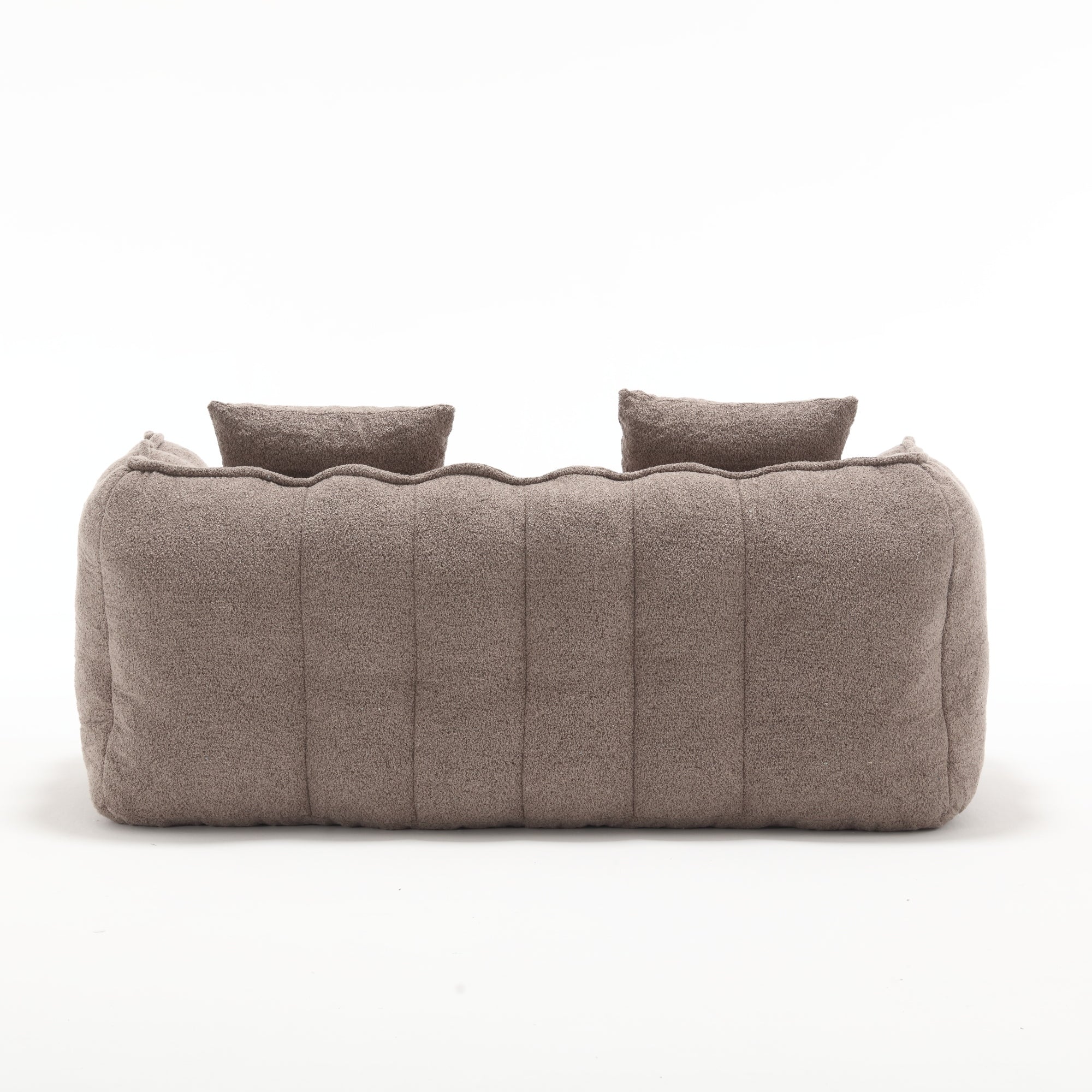 Cozy Beanbag Chair with High Resilience Foam Core for Two  -Brown Chenille, 66x35x25 inches - Grand Goldman Shop