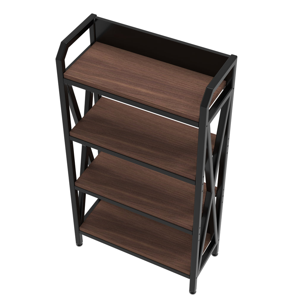 56.30'' Bakers Rack 4-Level Storage Shelves Metal and Wooden Kitchen Shelves, Kitchen Organizers and Storage, for Garage, Pantry, Bathroom, Closet ,33.50'' Length - Grand Goldman Shop