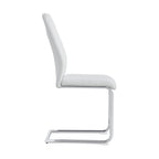 Modern Dining Chairs with Faux Leather Padded Seat Upholstered Chair with Metal Legs Design Set of 6 White PU - Grand Goldman Shop