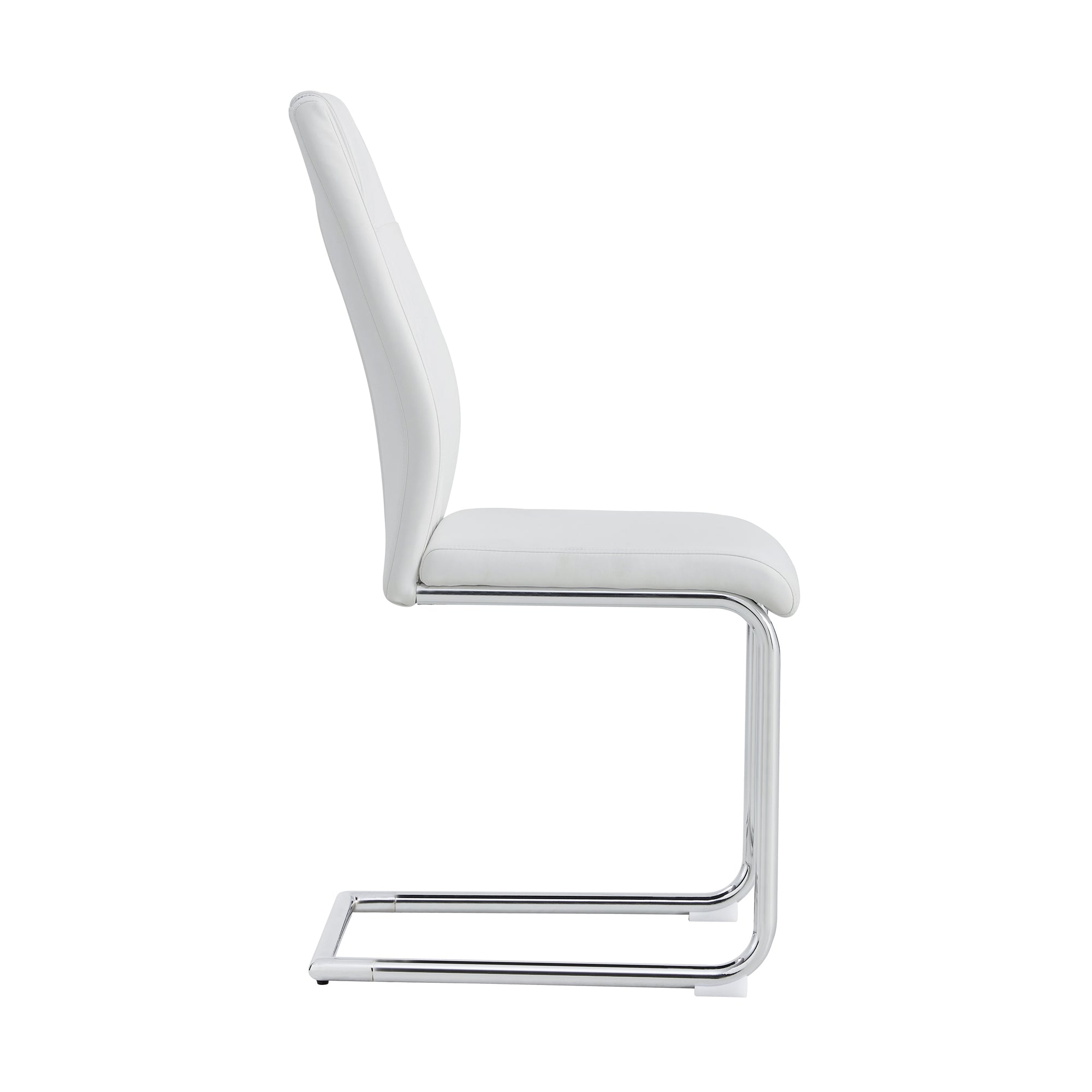 Modern Dining Chairs with Faux Leather Padded Seat Upholstered Chair with Metal Legs Design Set of 6 White PU - Grand Goldman Shop