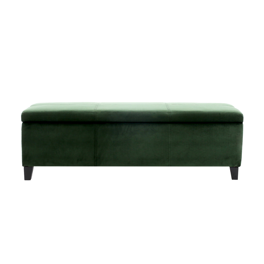 Indoor Forest Green Storage Ottoman Bench - 51.25''L Upholstered Entryway Bench with Hidden Storage, 300lbs Weight Capacity for Living Room, Bedroom & Hallway - Grand Goldman Shop