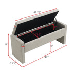 Modern Upholstered Bed End Bench with Storage, Comfy Light Grey Linen Foot Rest for Living Room and Bedroom - Grand Goldman Shop