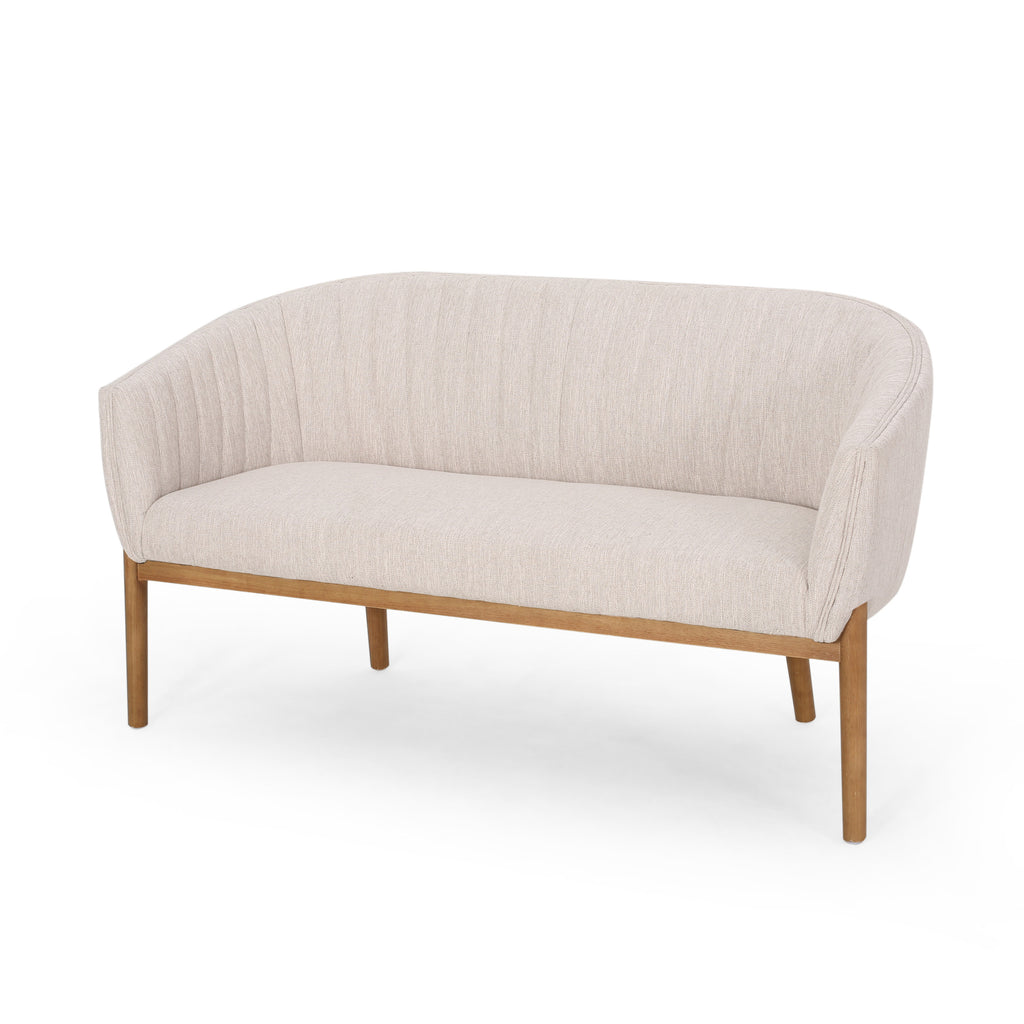 Mid Century Modern Loveseat with Channel Stitched Backrest - Grand Goldman Shop
