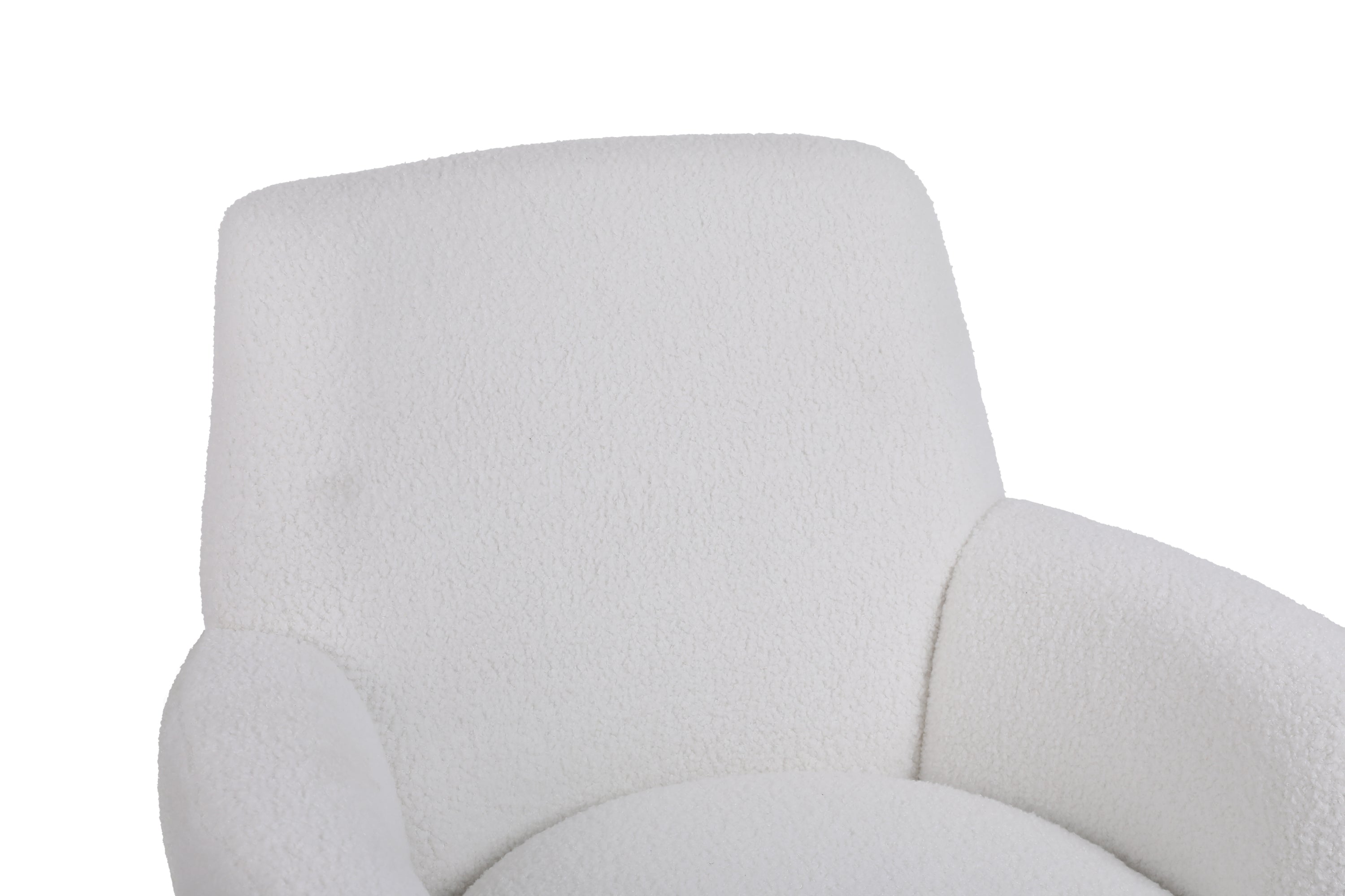 Teddy Swivel Barrel Chair, Swivel Accent Chairs Armchair for Living Room, Reading Chairs for Bedroom Comfy, Round Barrel Chairs with Gold Stainless Steel Base (Ivory) - Grand Goldman Shop