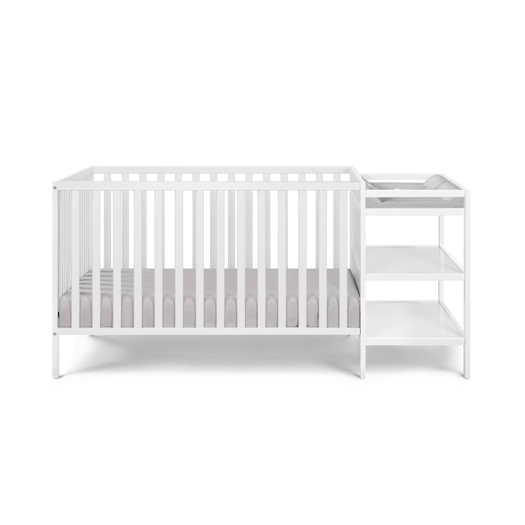 Palmer 3-in-1 Convertible Crib and Changer Combo White - Grand Goldman