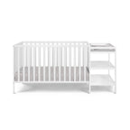 Palmer 3-in-1 Convertible Crib and Changer Combo White - Grand Goldman