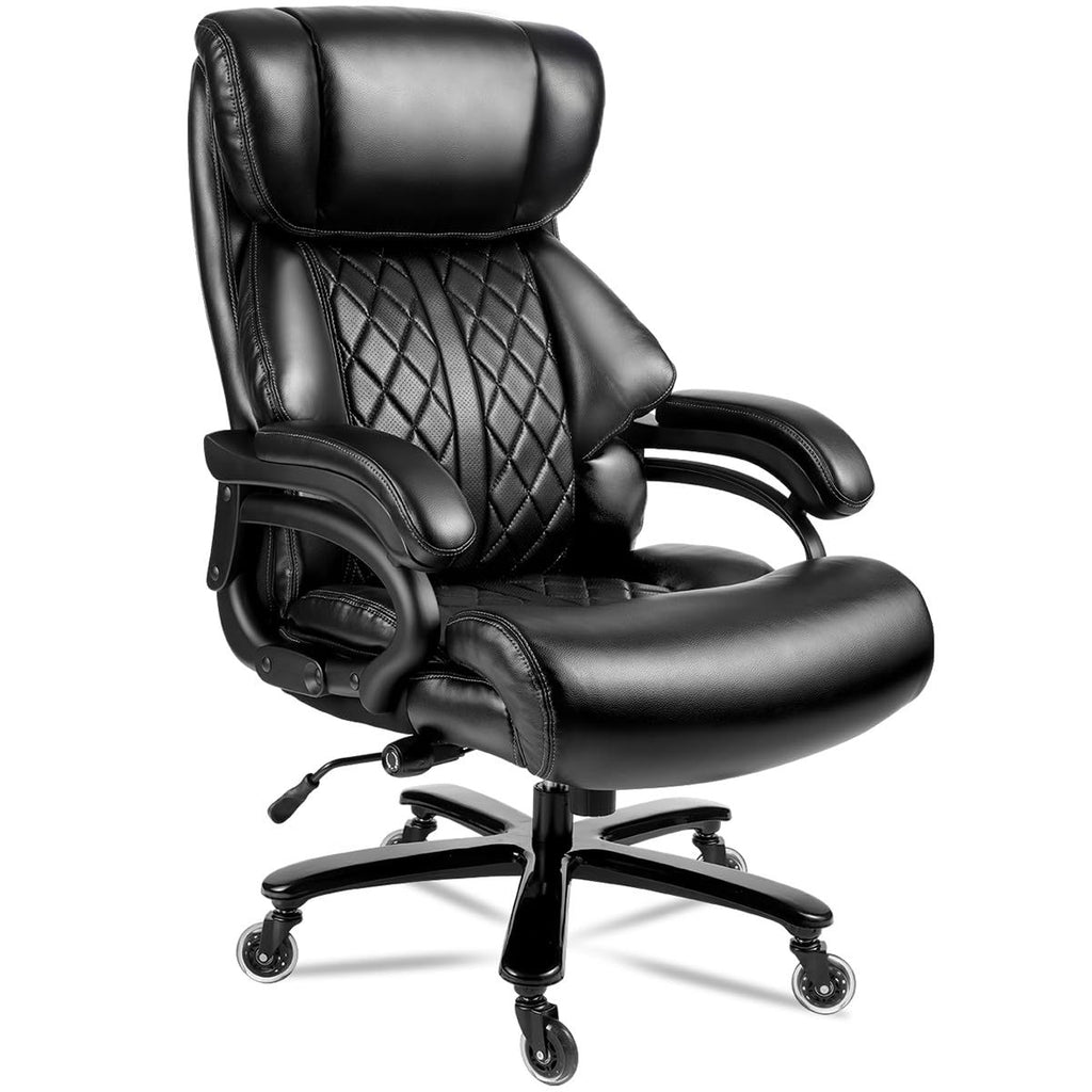 Stylish 500lbs Big and Tall Office Chair for Heavy People Executive Office Chair with Wide Spring Seat Computer Desk Chair 36