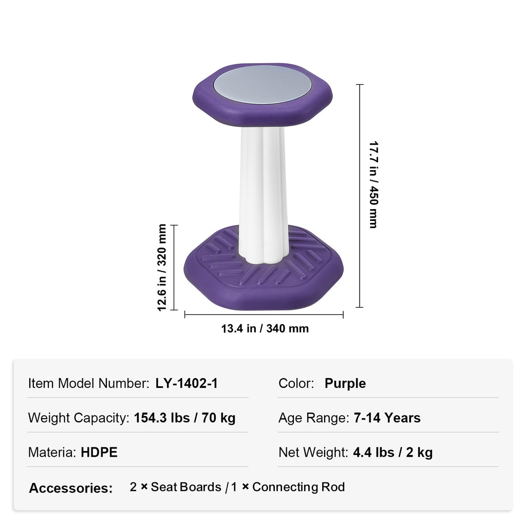 Kids Wobble Chair, Active Chair with Sponge Cushion, Wobble Stool Improves Focus, Posture and Calm Children, Ideal for School