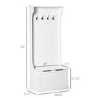 HOMCOM Hall Tree with Coat Rack, Storage and Sitting Bench, White - Grand Goldman Shop