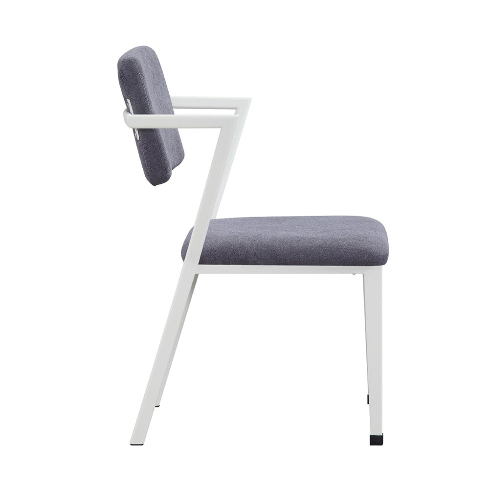 Metal Frame Office Chair with Padded Cushion, Gray and White | Premium Home Decor - Grand Goldman