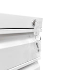 White Mobile 3-Drawer File Cabinet with Lock, Metal Organizer for Home Office, Fully Assembled - Grand Goldman