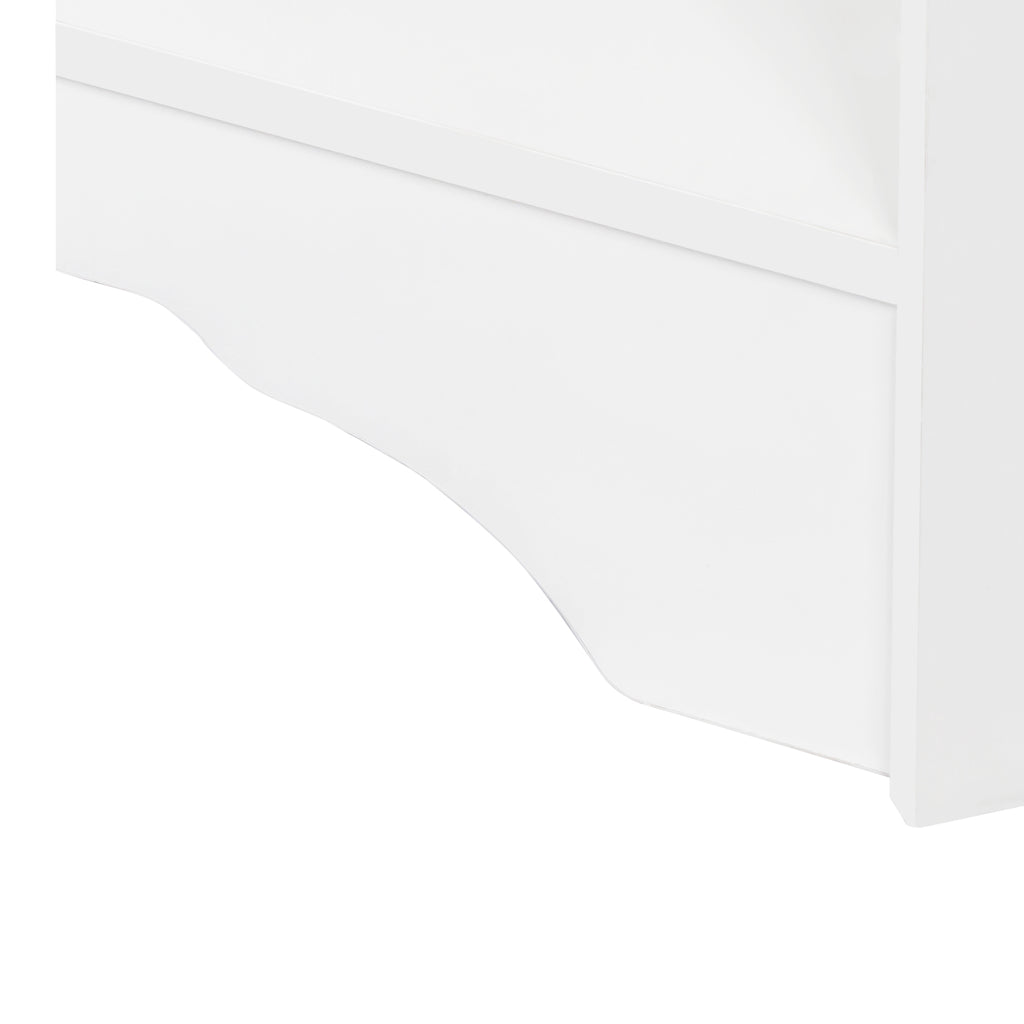 Minimalist Corner Hall Tree with Shoe Bench, Versatile Entryway Coat Rack with 4 Hooks, Corner Cabinet with Adjustable Shelf for Hallway, Living Room, White, 29.5''W*71.6''H (OLD SKU: N721P189665K) - Grand Goldman Shop