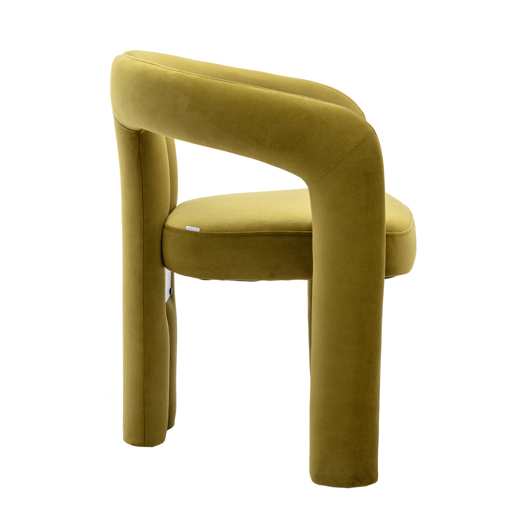 Contemporary Designed Velvet Fabric Upholstered Accent/Dining Chair /Barrel Side Chairs Kitchen Armchair for Living Room set of 2 (Olive Velvet) - Grand Goldman Shop