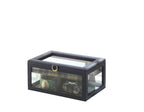 9.8' Long Tempered Glass and Leather Jewelry Case / Watch Display, Blue - Grand Goldman Shop