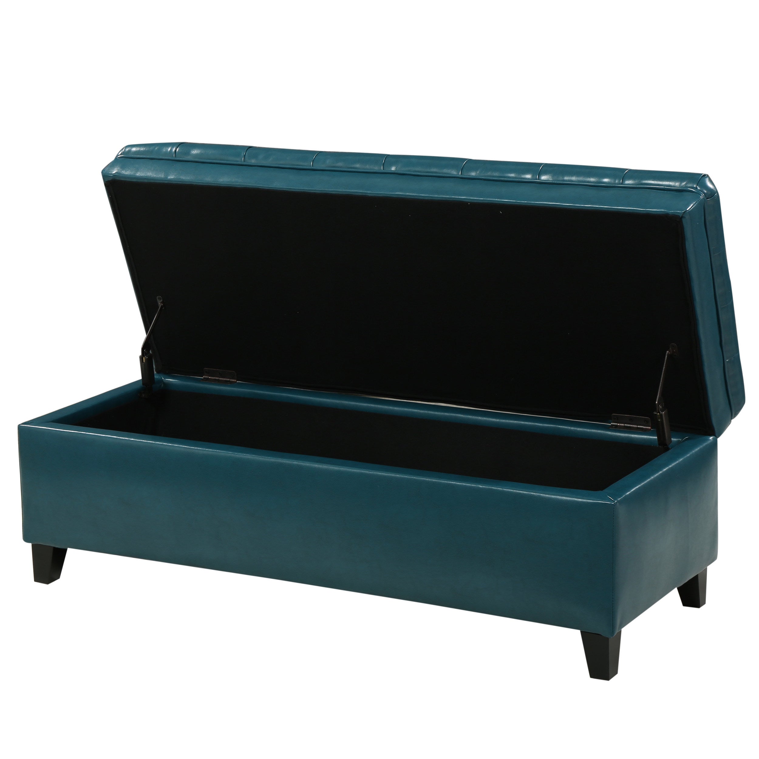 JULIANA Teal PU Storage Ottoman with Spacious Interior - Grand Goldman Shop