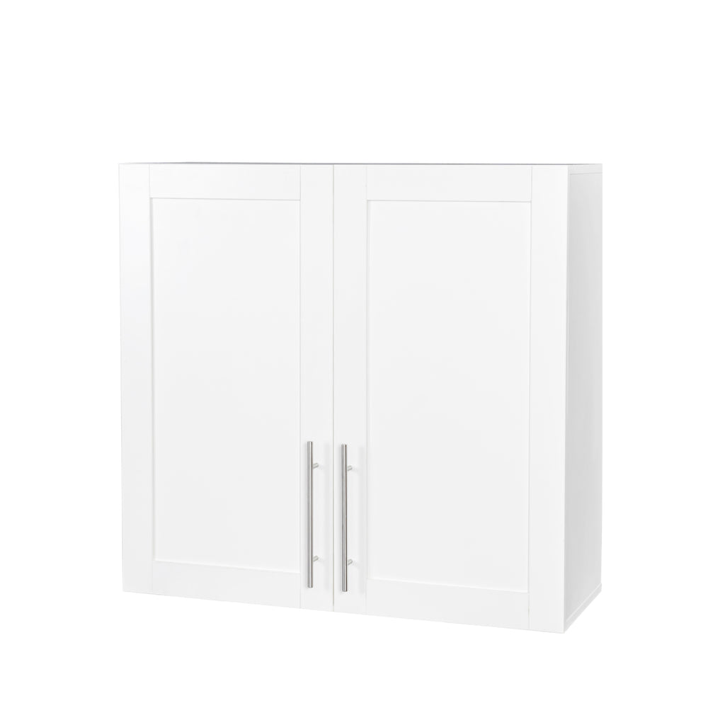 Stackable Wall Mounted Storage Cabinet, 11.81 'D x 31.50'W x 29.92 'H, White - Grand Goldman Shop