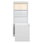83.4'Tall Bookshelf with Writing Desk, Modern Bookcase with Study Desk, Workstation with Storage Shelf,Storage Bookcase with 