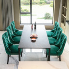 Nikki Collection Modern, High-end Tufted Solid Wood Contemporary Velvet Upholstered Dining Chair with Wood Legs Nailhead Trim 2-Pcs Set,Green, SW2001GN - Grand Goldman Shop