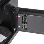 Black Steel Keypad Depository Safe with Dual PIN Codes and Anti-Fishing Baffles, 0.72 Cu Ft | Premium Home Decor - Grand Gold