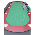 96' Luna Ultra Poker Table with Speed Cloth Racetrack Chip Tray Double DropBox Wooden Legs Green | Premium Home Decor - Grand