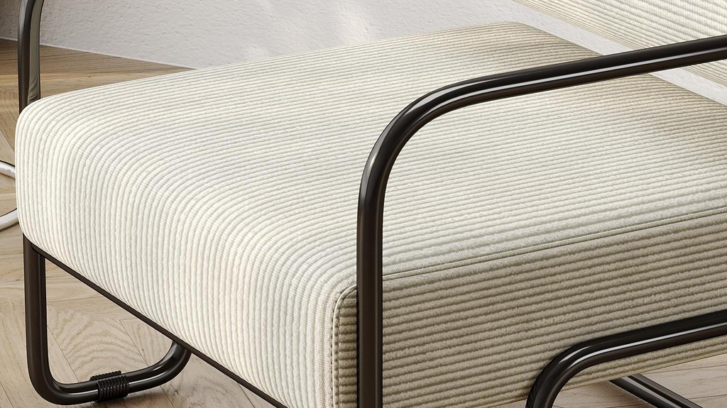 Living room iron sofa chair, lazy individual chair, balcony leisure chair (Color: Beige) - Grand Goldman Shop