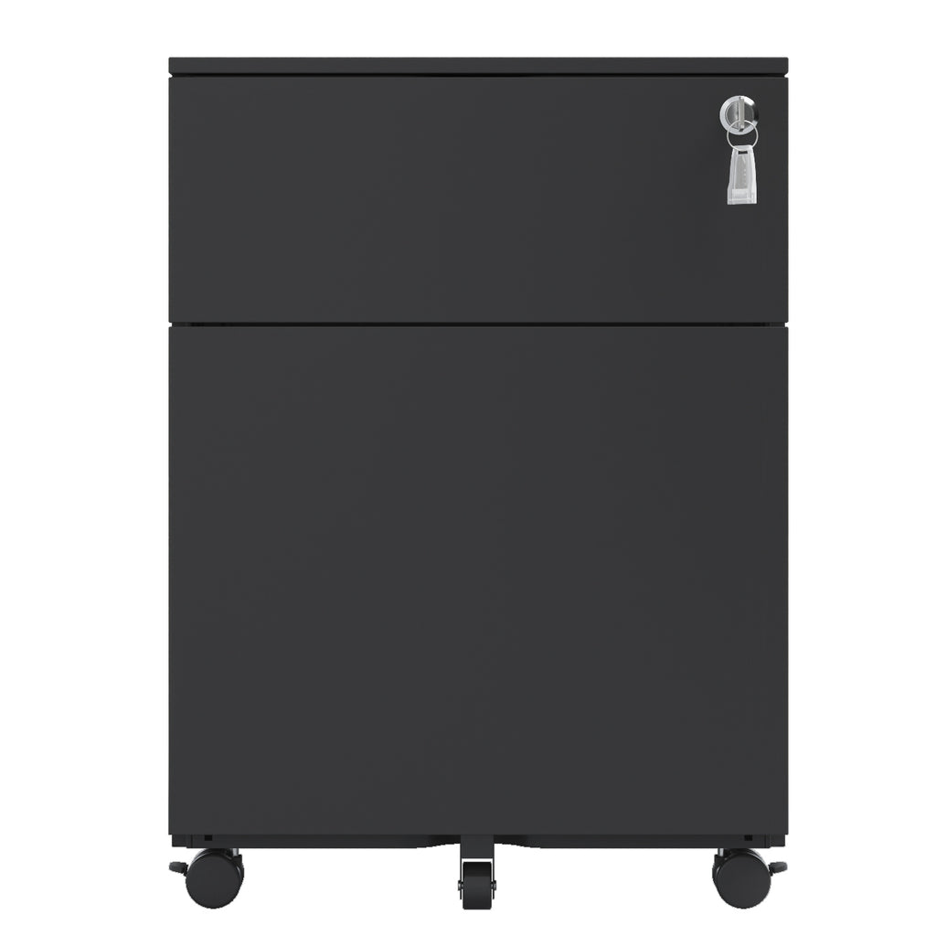 YOSEZON   2 Drawer Mobile File Cabinet with Lock Steel File Cabinet for Legal/Letter/A4/F4 Size, Fully Assembled except for W